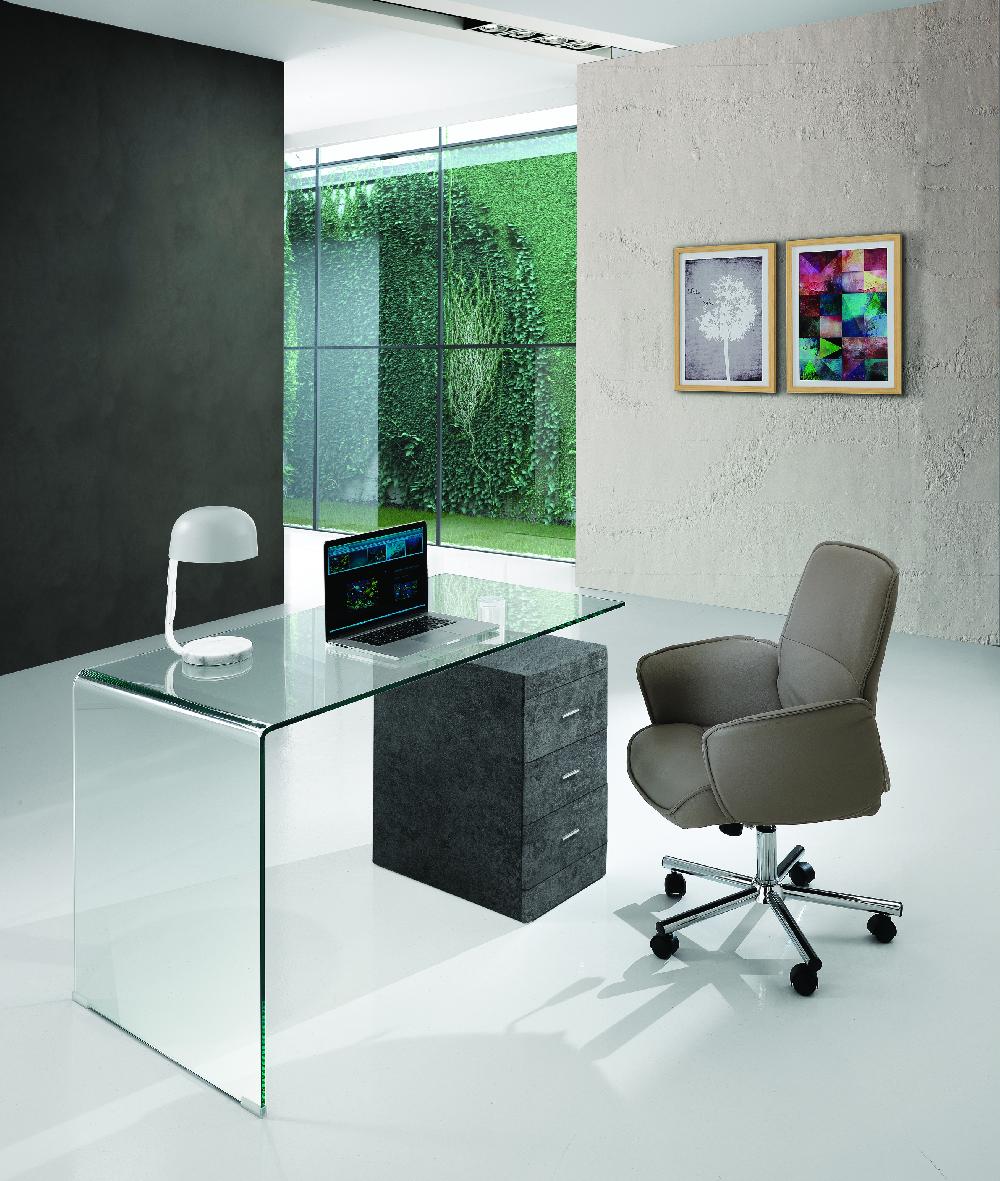 Tomasucci scrivania in vetro curvato BOW CEMENT Saldi