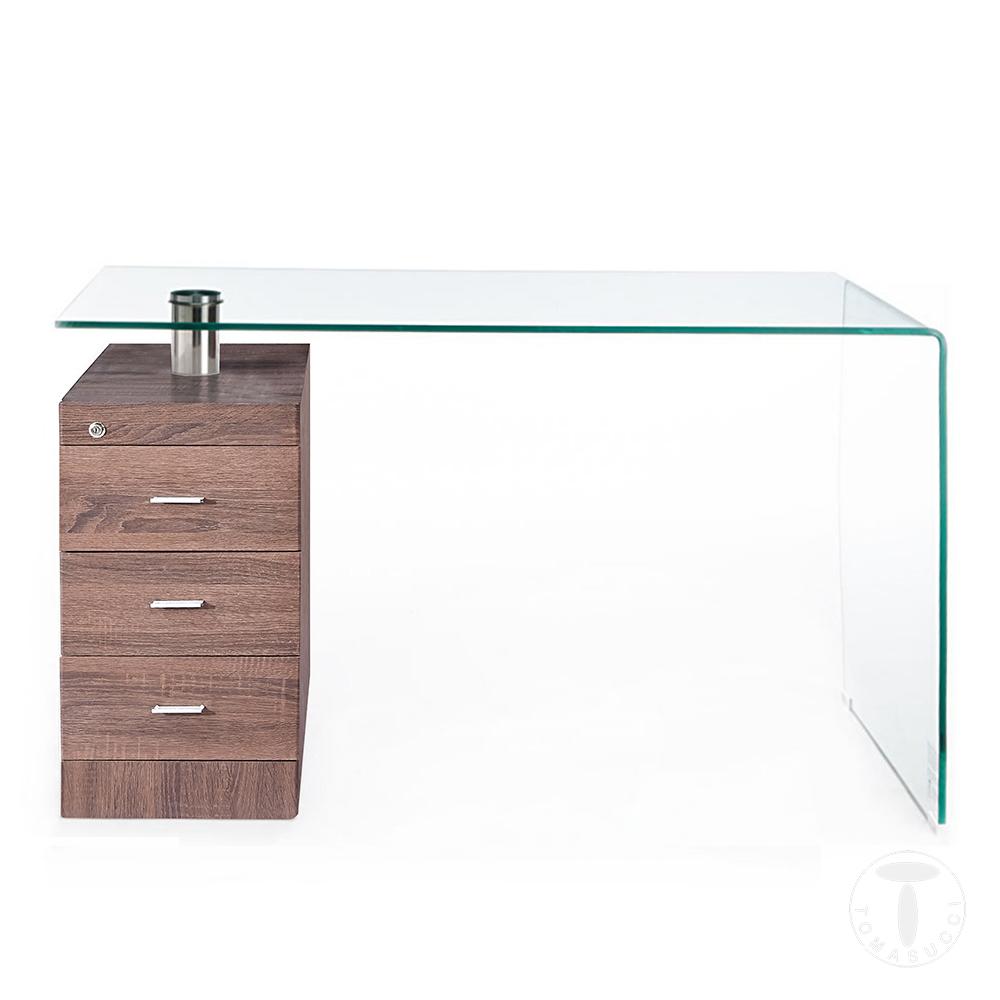 Tomasucci scrivania in vetro curvato BOW WOOD Offerte