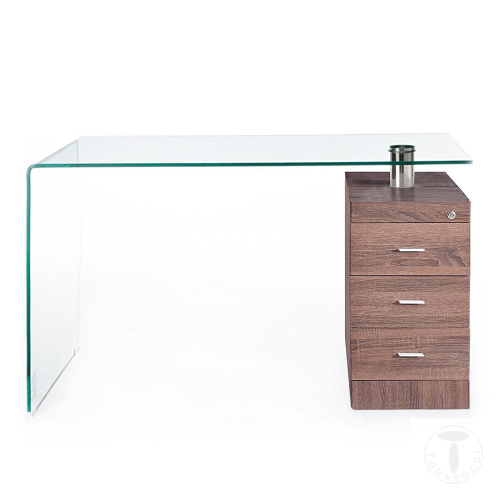 Tomasucci scrivania in vetro curvato BOW WOOD Offerte