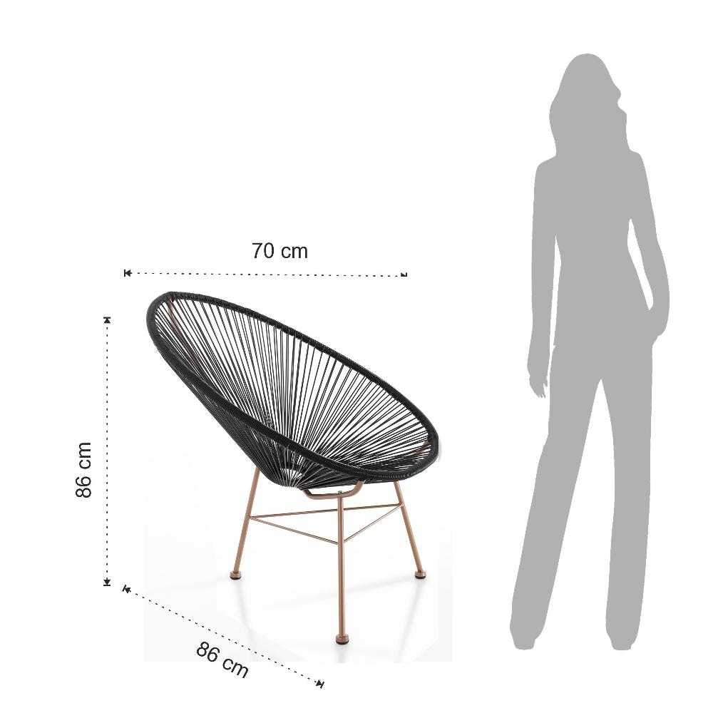 Tomasucci Poltrona da interno / esterno NUMANA BLACK Vendita Calda