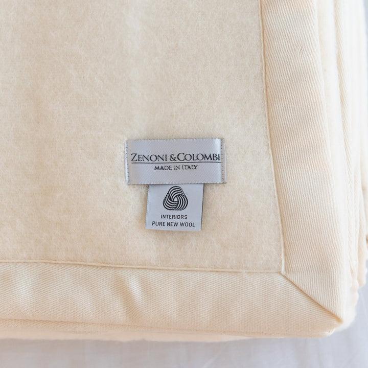 Zenoni & ColombiCoperta in pura lana vergine Lambswool certificata Woolmark Beige Convenienza
