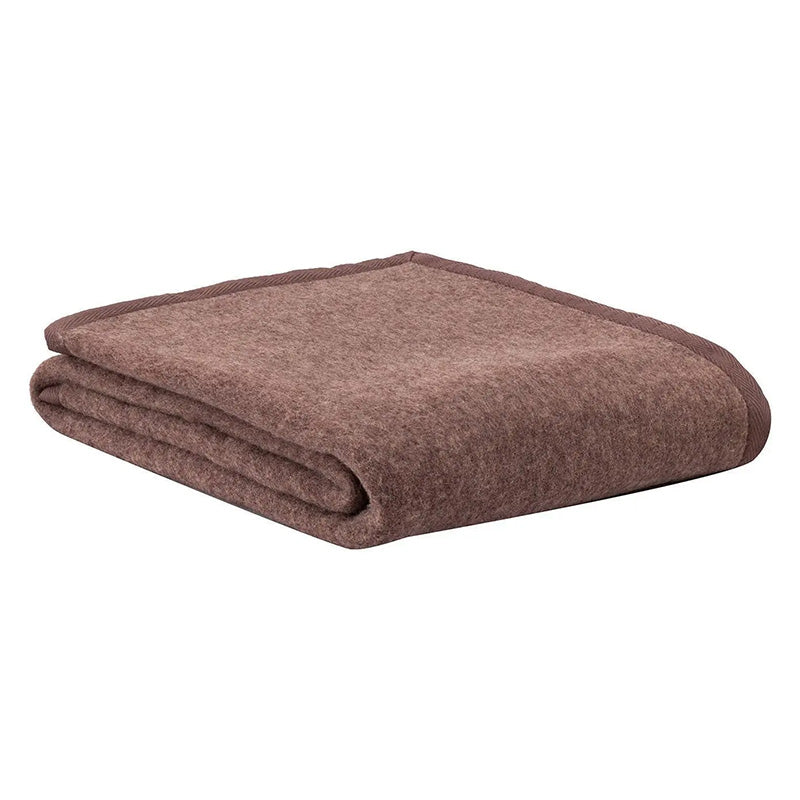 Zenoni & ColombiCoperta New Zeland in pura lana vergine Lambswool certificata Woolmark Marrone