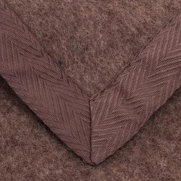 Zenoni & ColombiCoperta New Zeland in pura lana vergine Lambswool certificata Woolmark Marrone Presa