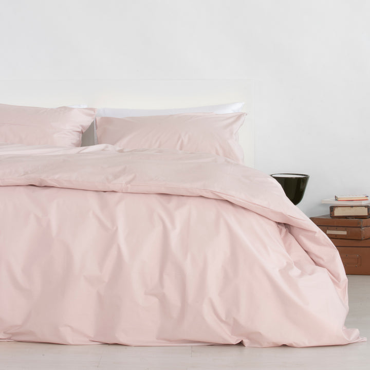 Zenoni & ColombiCopripiumino in 100% Percalle di Cotone Rosa Perla con Federe Promozione Limitata