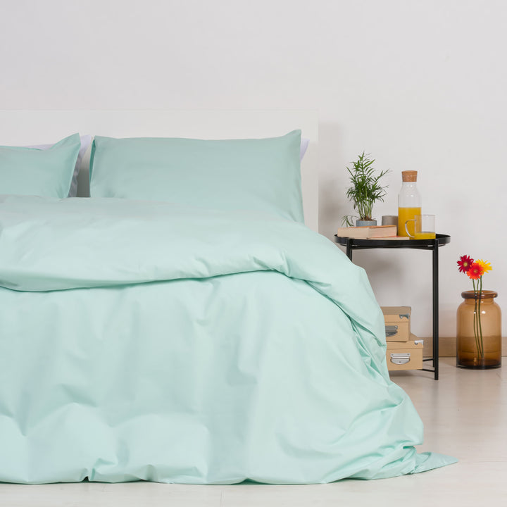 Zenoni & ColombiCopripiumino in 100% Cotone Verde Acqua con Federe Prezzo Ridotto