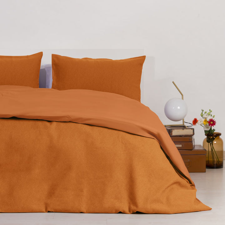 Zenoni & ColombiCopripiumino in cotone con federe Jacquard Keppler Arancio Outlet