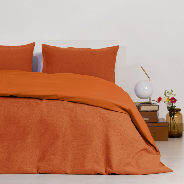 Zenoni & ColombiCopripiumino in cotone con federe Jacquard Keppler Arancio Scuro In Vendita