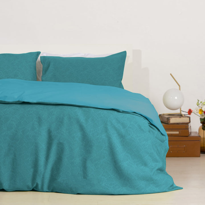 Zenoni & ColombiCopripiumino in cotone con federe Jacquard Giungla Azzurro Acqua Negozio