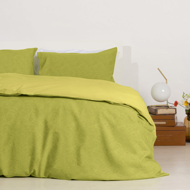 Zenoni & ColombiCopripiumino in cotone con federe Jacquard Giungla Verde In Saldo