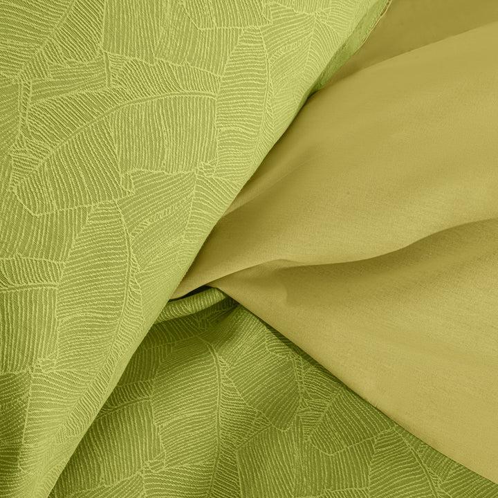 Zenoni & ColombiCopripiumino in cotone con federe Jacquard Giungla Verde In Saldo