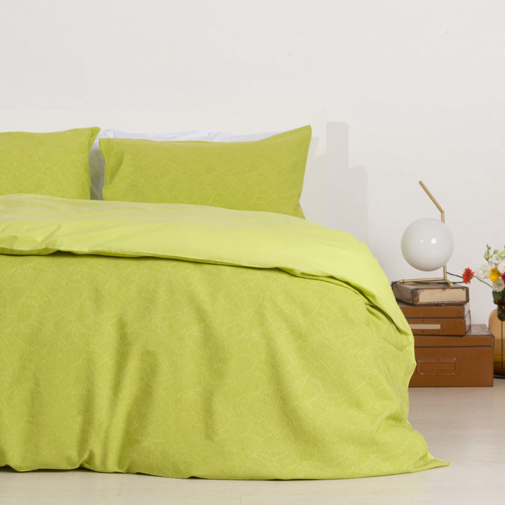 Zenoni & ColombiCopripiumino in cotone con federe Jacquard Giungla Verde Mela Nuova