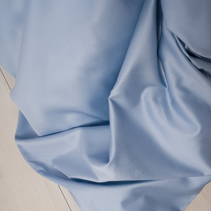 Zenoni & ColombiCopripiumino in 100% Raso di Cotone Azzurro Orizzonte con Federe In Linea
