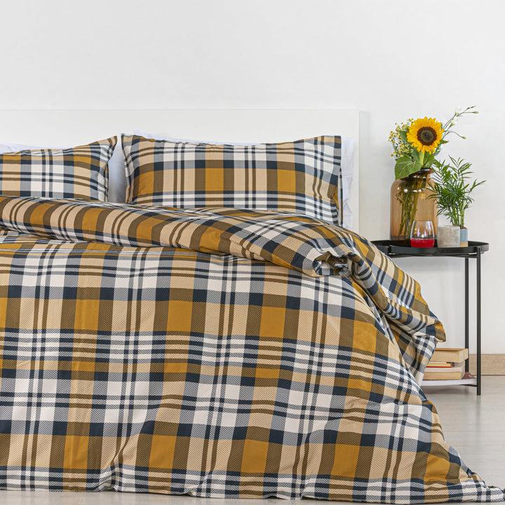 Zenoni & ColombiCopripiumino Nottingham in 100% Raso di Cotone Stampato Fantasia Tartan con Federe Qualità Garantita
