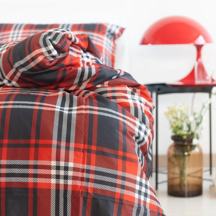Zenoni & ColombiCopripiumino Belfast in 100% Raso di Cotone Stampato Fantasia Tartan con Federe Consegna Veloce