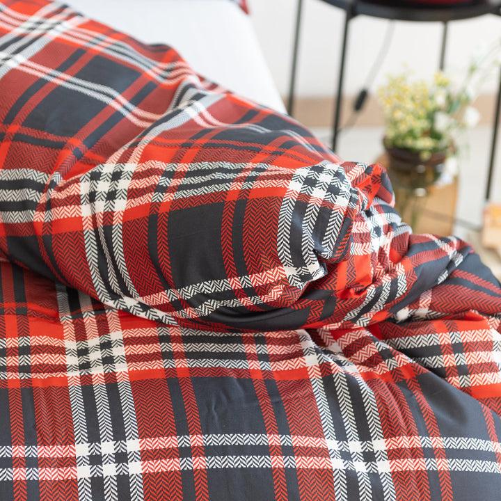 Zenoni & ColombiCopripiumino Belfast in 100% Raso di Cotone Stampato Fantasia Tartan con Federe Consegna Veloce
