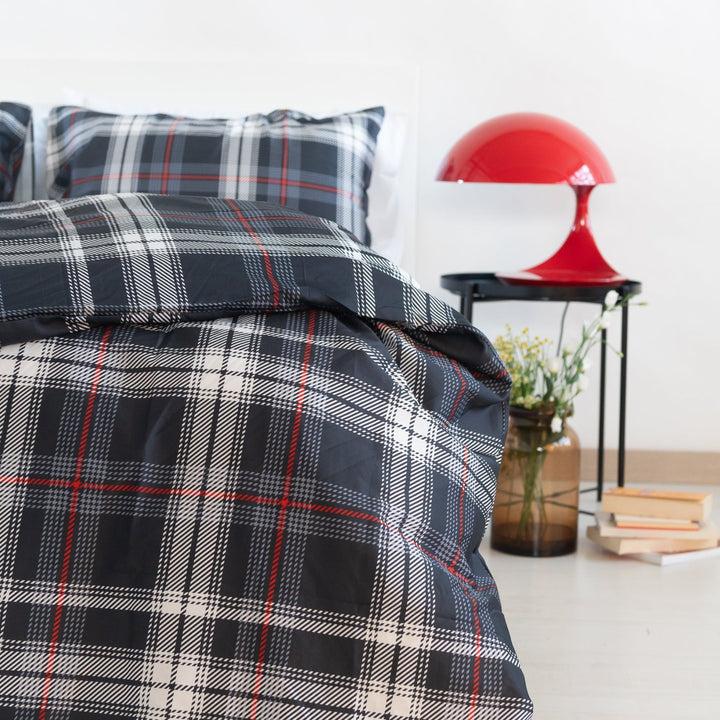 Zenoni & ColombiCopripiumino Cardiff in 100% Raso di Cotone Stampato Fantasia Tartan con Federe Fino Al -60%