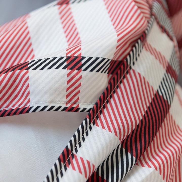 Zenoni & ColombiCopripiumino Newport Rosso in 100% Raso di Cotone Stampato Fantasia Tartan con Federe Sottocosto