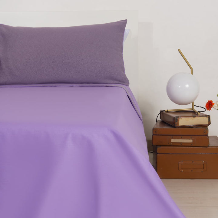 Zenoni & ColombiCompleto Lenzuola Matrimoniale con balza in Jacquard Keppler Lavanda Soddisfazione Garantita