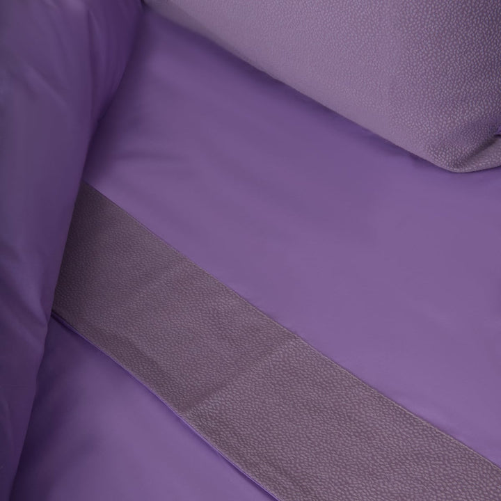 Zenoni & ColombiCompleto Lenzuola Matrimoniale con balza in Jacquard Keppler Lavanda Soddisfazione Garantita