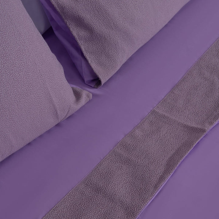 Zenoni & ColombiCompleto Lenzuola Matrimoniale con balza in Jacquard Keppler Lavanda Soddisfazione Garantita