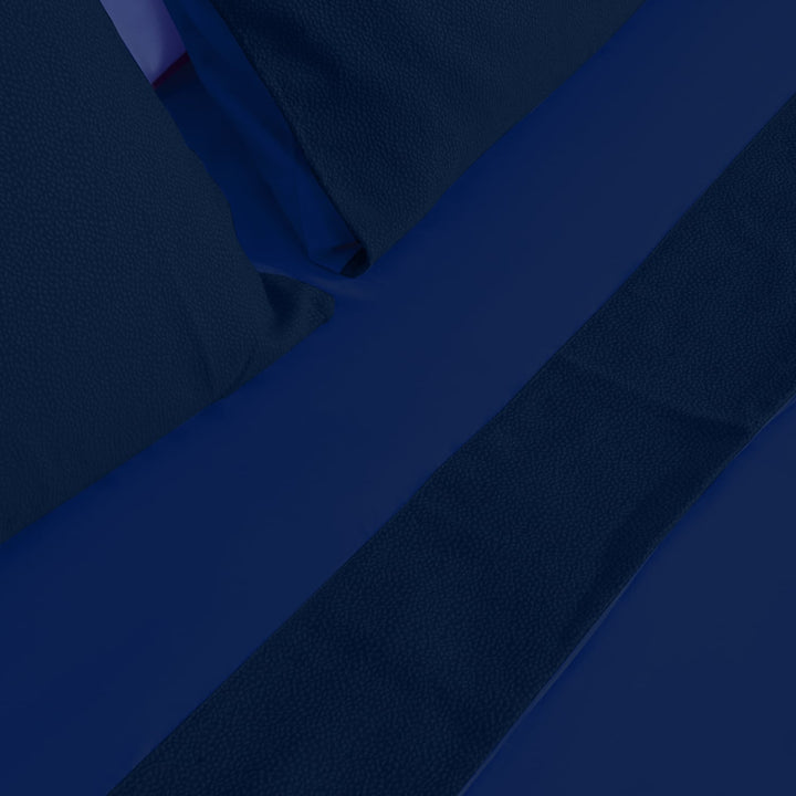 Zenoni & ColombiCompleto Lenzuola Matrimoniale con balza in Jacquard Keppler Blu Promozione Limitata