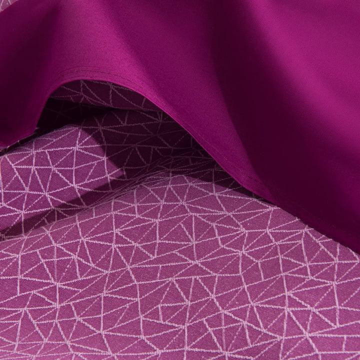 Zenoni & ColombiCompleto Lenzuola Matrimoniale con balza in Jacquard Triangolo Malva Shopping Online
