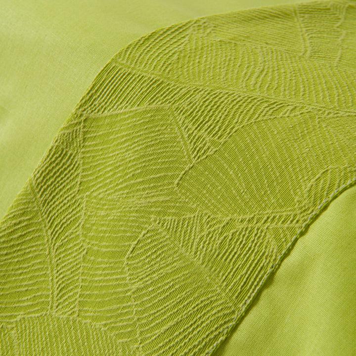 Zenoni & ColombiCompleto Lenzuola Matrimoniale con balza in Jacquard Giungla Verde Mela Affare Del Giorno