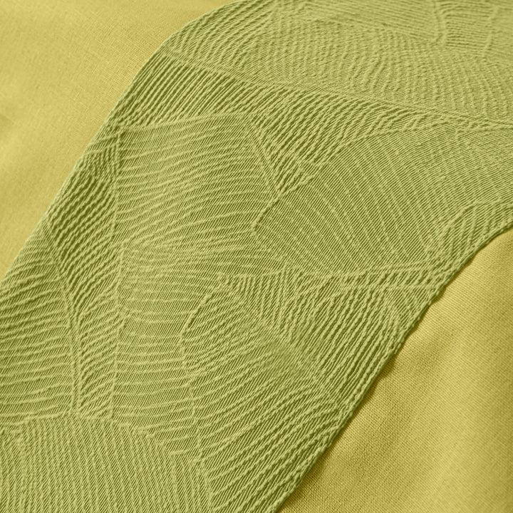Zenoni & ColombiCompleto Lenzuola Matrimoniale con balza in Jacquard Giungla Verde Sottocosto