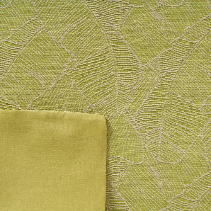 Zenoni & ColombiCompleto Lenzuola Matrimoniale con balza in Jacquard Giungla Verde Sottocosto