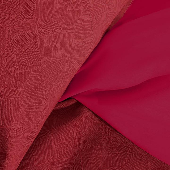 Zenoni & ColombiCompleto Lenzuola Matrimoniale con balza in Jacquard Giungla Bordeaux Novità