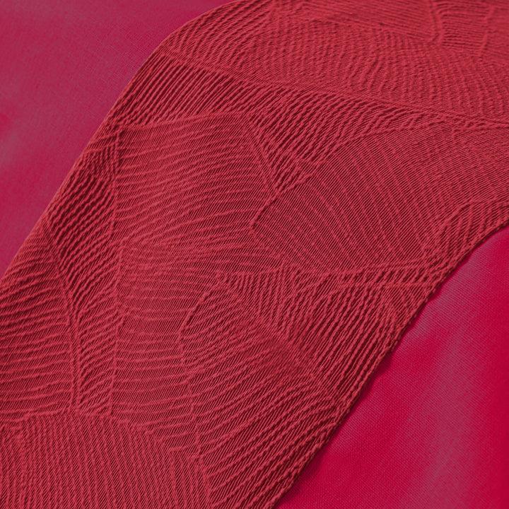 Zenoni & ColombiCompleto Lenzuola Matrimoniale con balza in Jacquard Giungla Bordeaux Novità