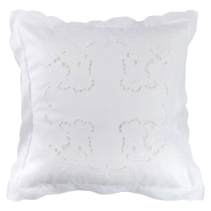 Zenoni & ColombiFedera arredo ricamata a mano in misto Lino Made in Italy variante Giuliana 42x42 cm Offerta settimanale