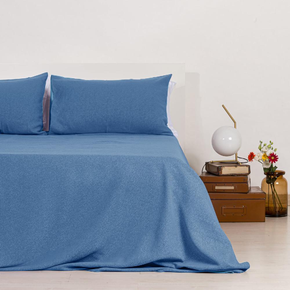 Zenoni & ColombiCompleto copriletto con federe in cotone Jacquard Keppler Celeste Acquista Ora