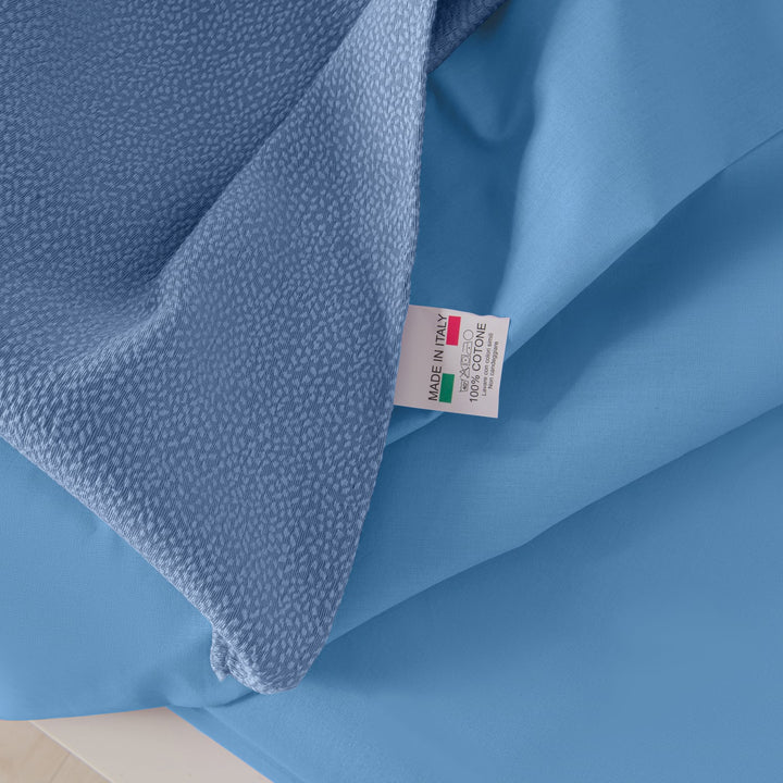 Zenoni & ColombiCompleto copriletto con federe in cotone Jacquard Keppler Celeste Acquista Ora