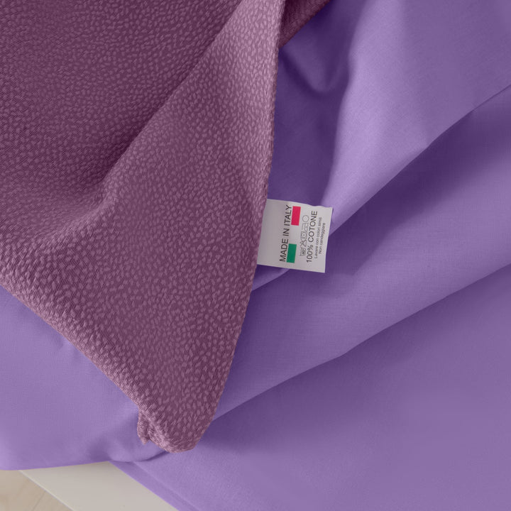 Zenoni & ColombiCompleto copriletto con federe in cotone Jacquard Keppler Malva Promozione Limitata