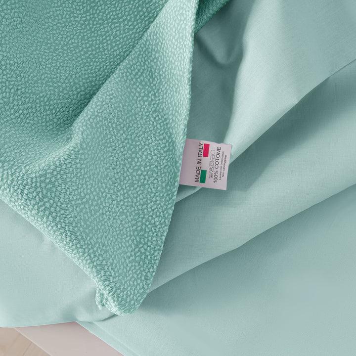 Zenoni & ColombiCompleto copriletto con federe in cotone Jacquard Keppler Verde Acqua Prezzo Ridotto