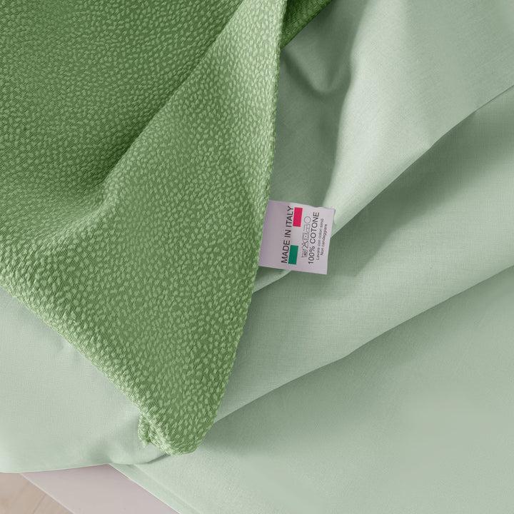 Zenoni & ColombiCompleto copriletto con federe in cotone Jacquard Keppler Verde Chiaro Sottocosto