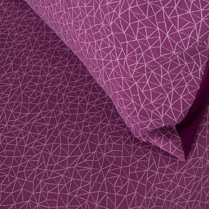 Zenoni & ColombiCompleto copriletto con federe in cotone Jacquard Triangolo Malva Presa