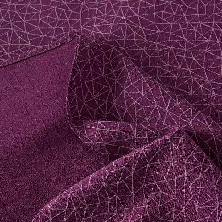 Zenoni & ColombiCompleto copriletto con federe in cotone Jacquard Triangolo Malva Presa