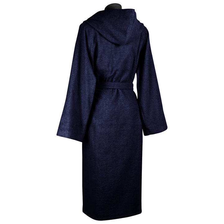 Zenoni & ColombiAccappatoio Essential con cappuccio in spugna di cotone Blu Navy Affare Del Giorno