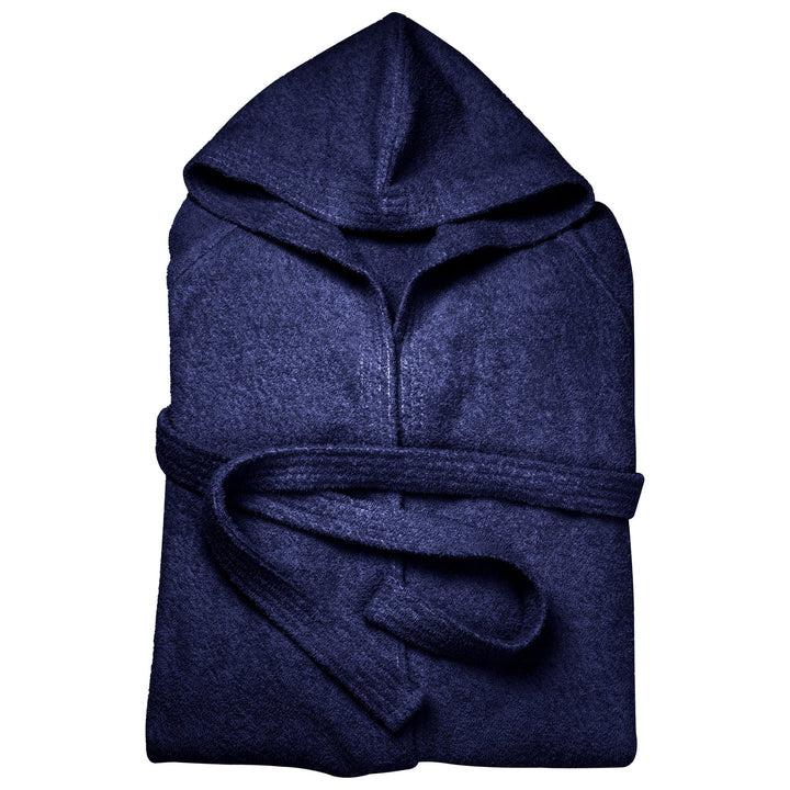 Zenoni & ColombiAccappatoio Essential con cappuccio in spugna di cotone Blu Navy Affare Del Giorno
