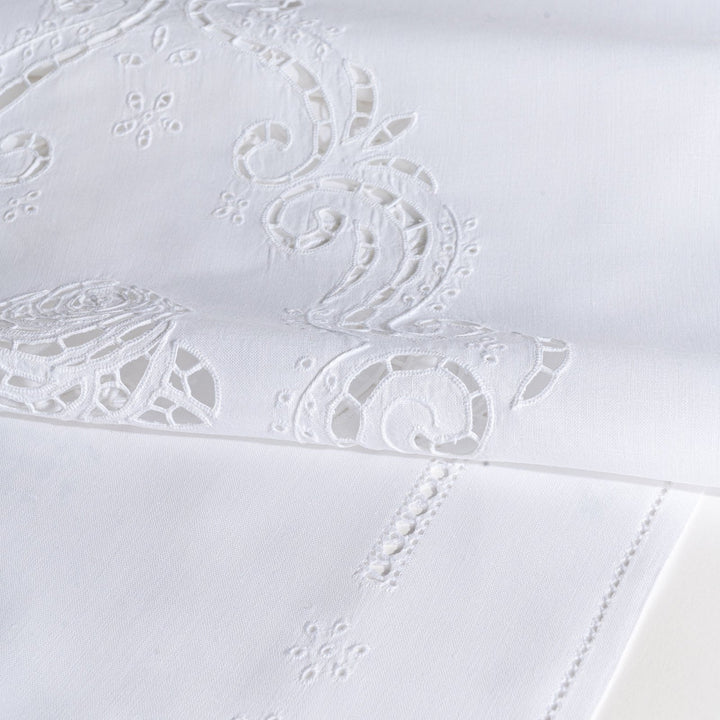 Zenoni & ColombiCoppia di Tende ricamate a mano in misto Lino Made in Italy variante Mary's Rose Economico