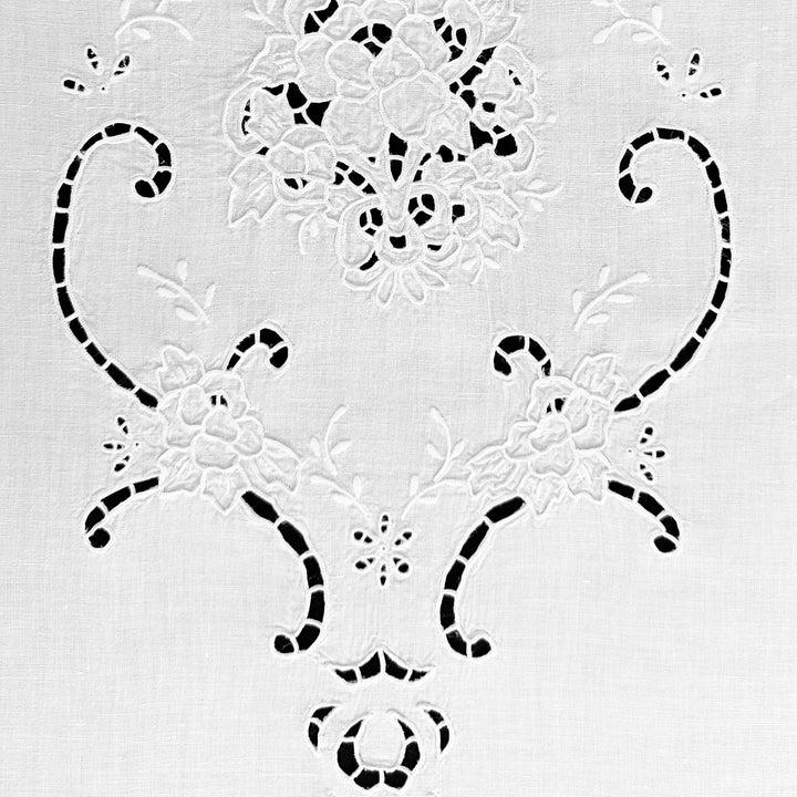Zenoni & ColombiCoppia di Tende ricamate a mano in misto Lino Made in Italy variante Marie Claire In Vendita