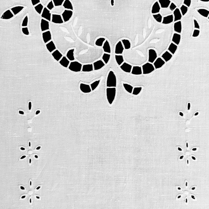 Zenoni & ColombiTenda ricamata a mano in misto Lino Made in Italy variante Doria In Saldo
