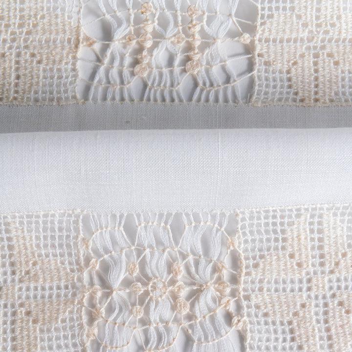 Zenoni & ColombiCoppia di Tende ricamate a mano in misto Lino Made in Italy variante Daniela Italia