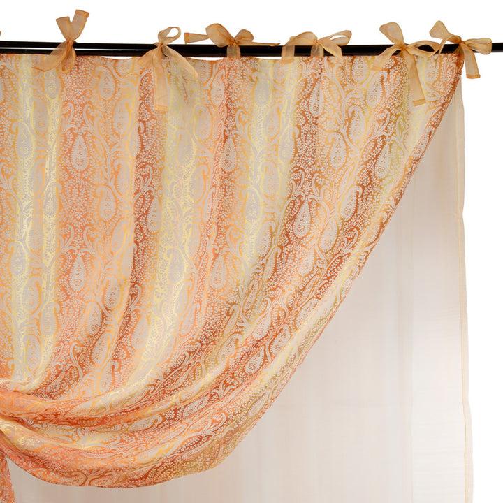 Zenoni & ColombiTenda doppia in Organza Cachemire Arancione 140x290cm Saldi