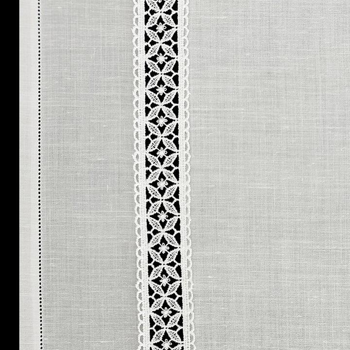 Zenoni & ColombiTenda al metro ricamata in misto Lino Made in Italy variante Letizia Offerta speciale della fabbrica