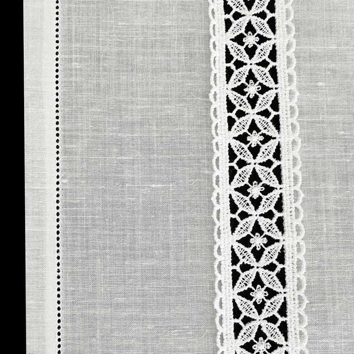 Zenoni & ColombiTenda al metro ricamata in misto Lino Made in Italy variante Letizia Offerta speciale della fabbrica