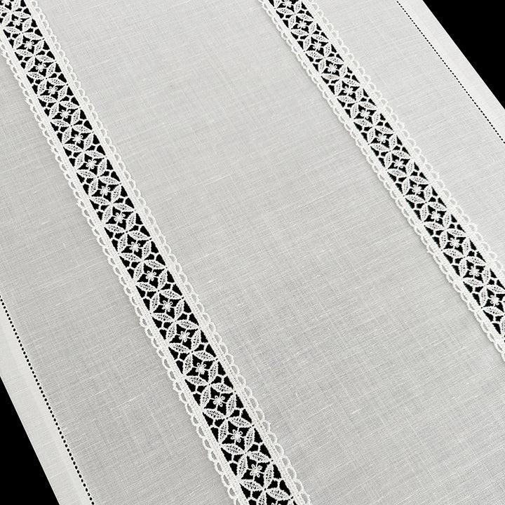 Zenoni & ColombiTenda al metro ricamata in misto Lino Made in Italy variante Letizia Offerta speciale della fabbrica
