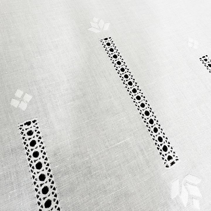 Zenoni & ColombiTenda al metro ricamata in misto Lino Made in Italy variante Tuscania Moda